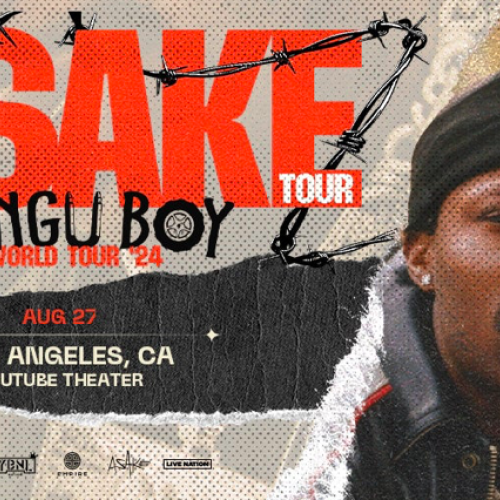 The image is of a tour poster for Asake's 