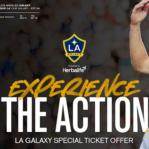 An LA Galaxy promotional poster with the text 