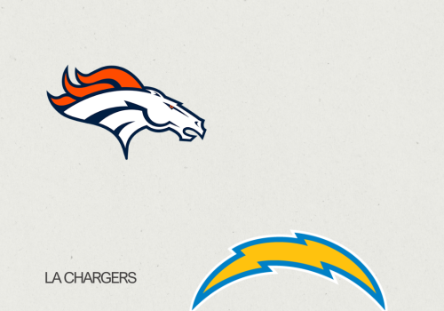 Denver Broncos and LA Chargers logos are shown, with text mentioning SoFi Stadium.